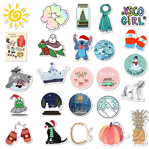 image for Acekar Winter VSCO Stickers for Water Bottles, | Big 50-Pack | Waterpr