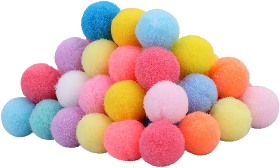 Keweis Pom Poms Balls (200 Pieces) 1.5 cm – 0.6 Inch, Colorful Pompoms for DIY Creative Crafts Christmas Tree Decorations, Kids Craft Project, Home Party Holiday Decorations (200)