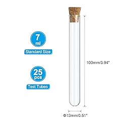 PATIKIL 7ml Test Tubes, 25pcs 3.94x0.51in Glass