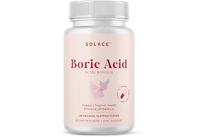 Boric Acid Vaginal Suppositories by Solace For Women | 100% Pure - Intimate Area, pH Balance, Sensitive Care, Yeast Infection