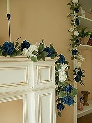PARTY JOY 2pcs Artificial Flower Garland Fake Rose