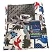 Snuggle Stuffs Unisex Baby Reversible Minky Dot Stroller Blanket (Choose Color) (Dinosaurs/Grey)