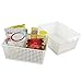 Fiazony 3-Pack Large Plastic Storage Basket, Plastic Storage Bin, White