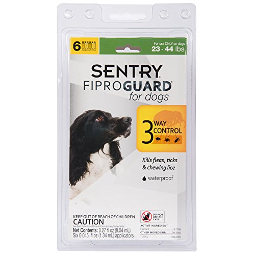 SENTRY Fiproguard Flea and Tick Topical for Dogs, 23-44 lbs, 6 Month Supply