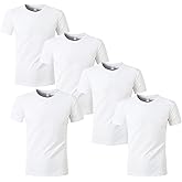 HTVRONT Polyester Sublimation T-Shirts 5 Pack- White Blank Crew Neck Short Sleeve T-Shirt Suitable for Sublimation
