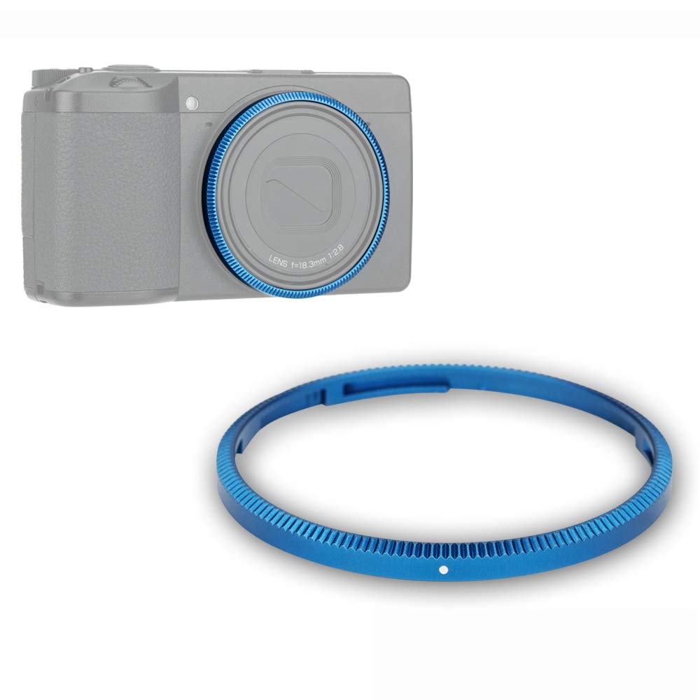 Metal Lens Ring for Ricoh GR III GR3 GR III HDF Camera Replaces Ricoh Original Ring or Accessory GN-1 Ring(Blue)