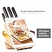 Deik Knife Set 6-Piece High Carbon Stainless Steel with Pakka Wood Handle, Rotatable Block Set for Recipe and Laptop