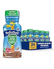 PediaSure Grow & Gain with 3g Fiber for Digestive Health, Provides Immune Support, Kids Protein Shake, 27 Vitamins and Minerals, 7g Protein, DHA Omega-3, Non-GMO, Chocolate, 8 fl Oz, 24 Count