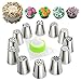 Russian Piping Tips, 24pcs Cake Decorating Baking Tips sets(12 Icing Nozzles - 11 Pastry Disposable Bags & Coupler) Extra Large Decoration Kit - Best Kitchen Gift