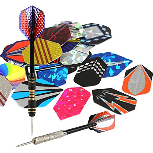 GWHOLE 20 Set (100 Pcs) Standard Slim Dart Flights Dart Accessory for Tip Darts