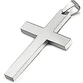 BIORVAN 925 Sterling Silver Simple Cross Necklace for Men- Cross Pendant Jewelry