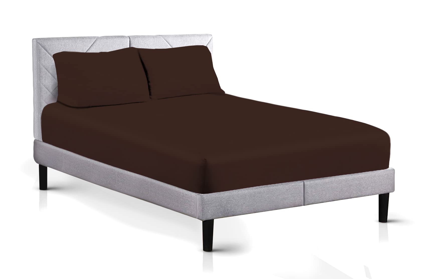 AATH COLLECTION Egyptian Cotton Fitted Sheet 23 CM Deep, 200 Thread Count Single, Double, King, Super King Fitted Bed Sheets, Soft & Fade Resistant (Super King, Chocolate)