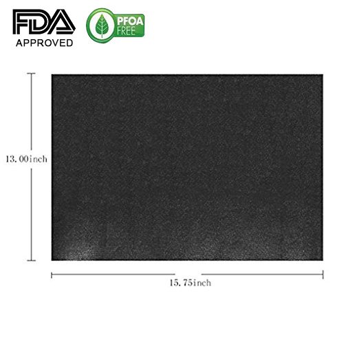 Lingstar Non-stick Thermostability Washable Teflon Grill Mat BBQ Pad for Outdoor Barbecue 3pcs Black