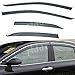 PLDDE 4pcs Smoke Tint with Chrome Trim Window Visors Compatible with 2018-2024 Camry Outside Mount Tape On/Clip On Style PVC Sun Rain Guard