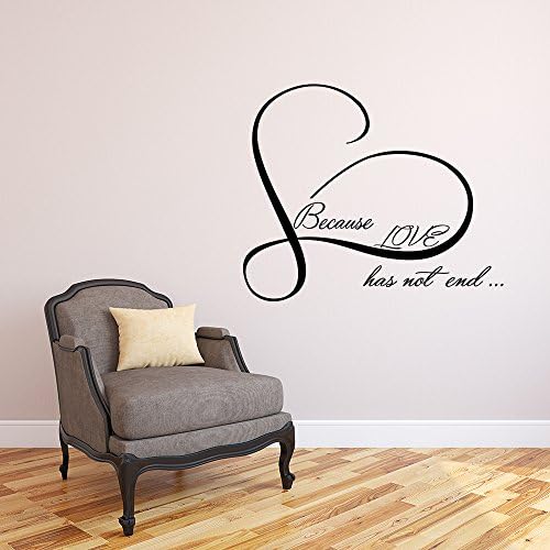 Wall Decals Heart Symbol Decal Quote Sticker Love Without End Decal Family Home Decor Bedroom Decor Wedding Gift for Couples FD8