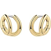 gorjana - Taner Double Huggies 3/8" - 18k Gold Plated - Multiple Piercing Illusion - Everyday Wear - Elegant Design - Lightweight Comfort - Versatile Style - Surgical Steel Post