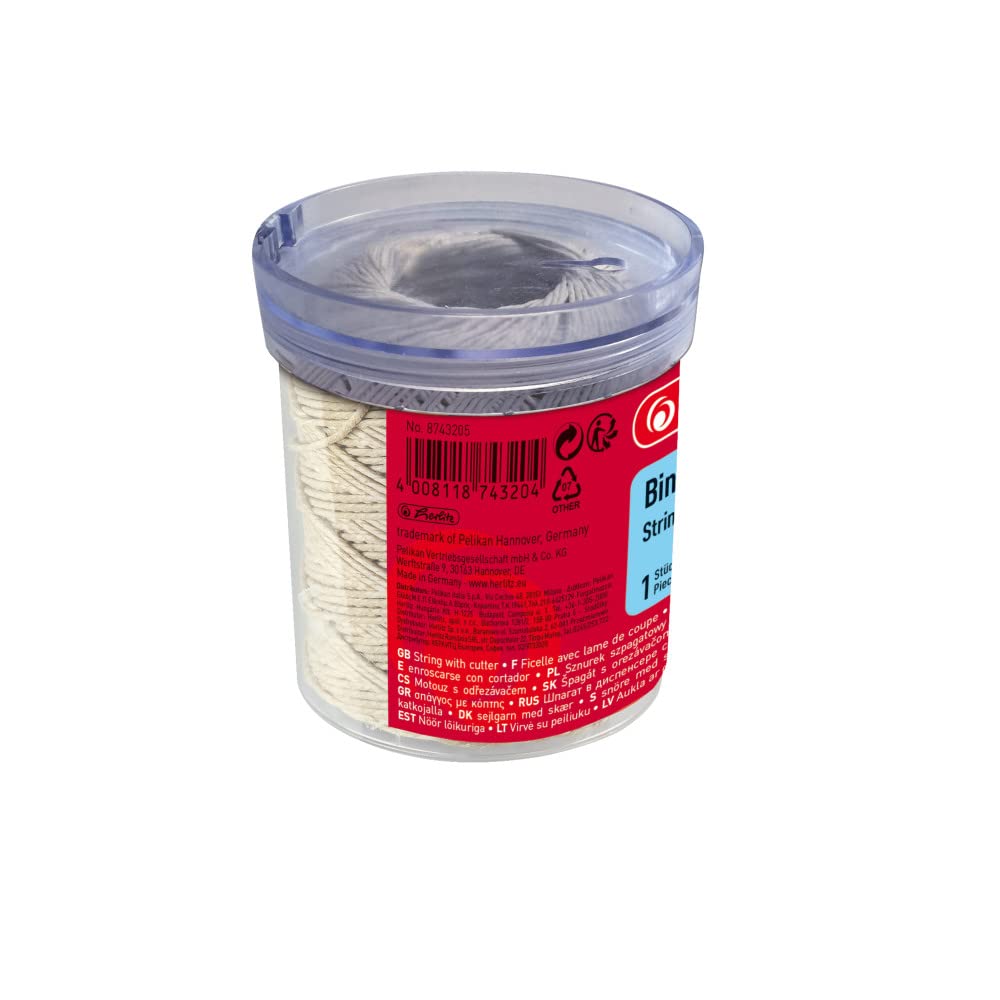 Herlitz 31Kg Tensile Strength/ 15Kg Carrying Capacity 120m String with Thread Clip and Cutter in Dispenser