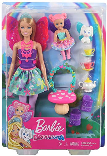 Barbie GJK50 - Dreamtopia Teeparty-Spielset mit Barbie Feen-Puppe, Kleinkind-Puppe, Teeset, Haustier und Zubehör… – Bild 7
