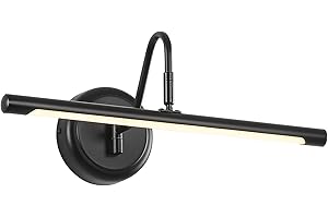 JOOSENLUX LED Picture Light Hardwired Matte Black Modern Picture Lights for Paintings 16.54'' Inch Long Swing Arm Metal Art Lights Warm White 3000K