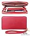 RFID Blocking Wallet Classic Clutch Leather Wallet Card Holder Purse Handbag,red