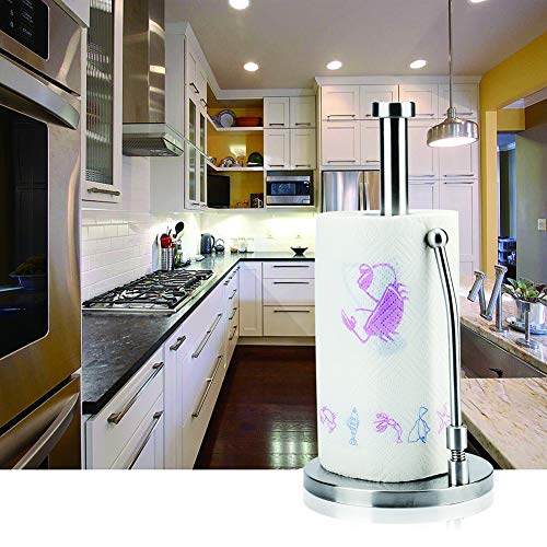 KKPOT Kitchen Standing Paper Towels Holder,Stainless Steel Countertop Rack for Tissue and Napkin in Roll - Thumbnail 6