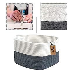 COMFY-HOMI Woven Cotton Rope Basket with