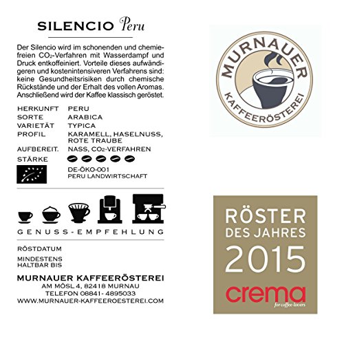 Murnauer Kaffeerösterei SILENCIO - Entkoffeinierter Kaffee aus Peru - Premium Kaffee ohne Koffein - von Hand frisch… – Bild 4