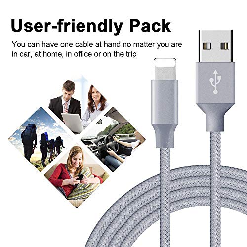 image for Aitaton MFi Certified Phone Charger Cable 4 Pack[3/6/6/10FT]Extra Long