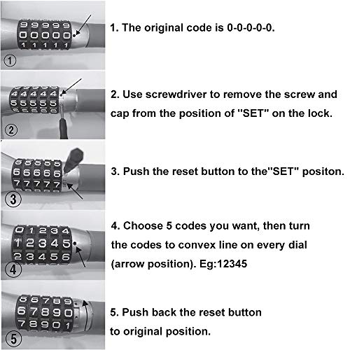 image for OKLEAD Universal 5 Coded Steering Wheel Lock Anti Theft Keyless Twin H
