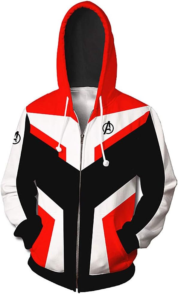 Unisex Cosplay Hoodie, Movie Hero 3D Printed Quantum Zipper Sweatshirt Jacket for Halloween, Cosplay…