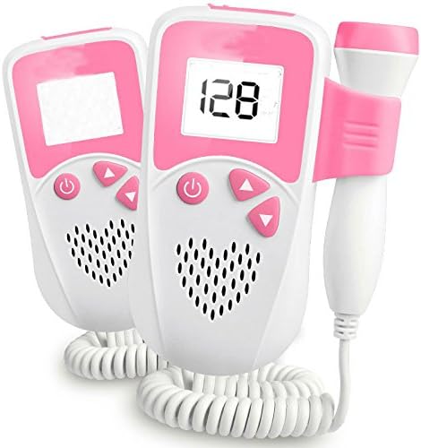 NHNCIO Pocket LCD Backlight Baby Monitor 3 Mhz Probe With 1 Gel , Listen to and Record your Unborn Baby Sounds and Movement (PINK)