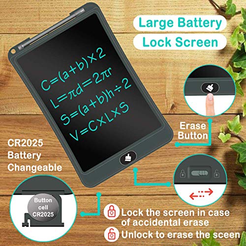 LCD Writing Tablet, 8.5 inch Electronic Drawing Pads w Glove for Kids Portable Reusable Erasable Graphics Board Digital Drawing Writing Tablet Doodle pad Handwriting Paper for School Home or Office
