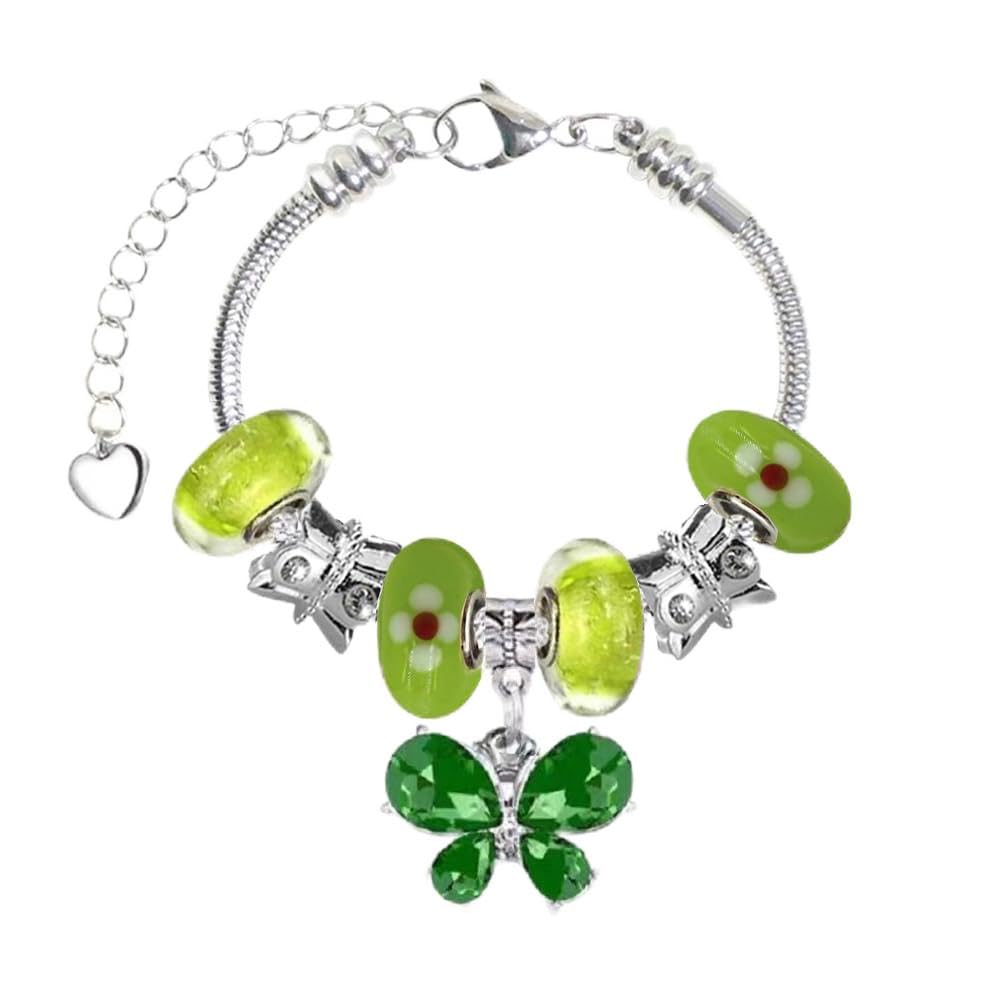 White Birch Fit Pandora Bracelets with Charms Set Teen Girls Jewelry Gifts Ideas Adjustable 17-21 cm Butterfly and Flower — image 1