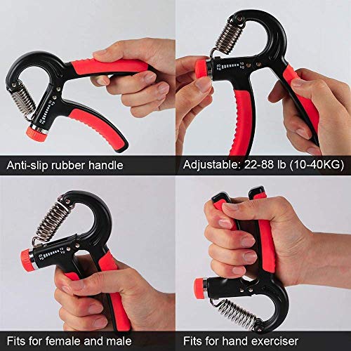 Hand Grip Strengthener-Eoney Adjustable Hand Grip Exerciser,Hand Gripper with Resistance Range 22 to 88 Lbs(10-40kg)