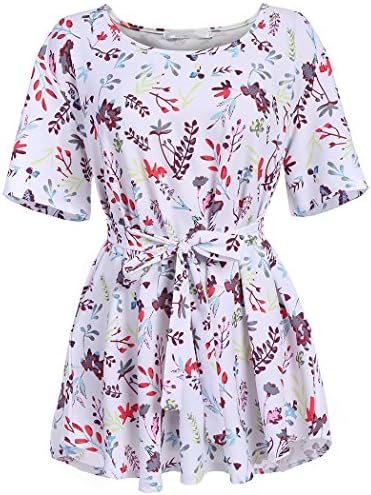LETEOO Women's Fashion Floral Printed Tops Loose Fit Blouse T Shirt 5XL