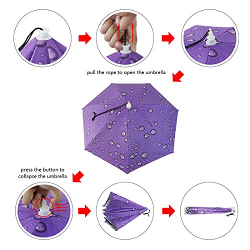 image for NEW-Vi Umbrella Hat Adult and Kids Folding Cap for Beach Fishing Golf 