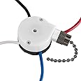 with 4 Pre-Installed Wires Ceiling Fan Switch 3 Speed 4 Wire, ZE-208s Zing Ear E89885 Fan Pull Chain Switch, Black Chain