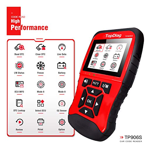 TopDiag TP906S New Generation OBD2 Scanner Enhanced OBDII Code Reader Full Engine Modes Diagnostic Tool with Battery Test