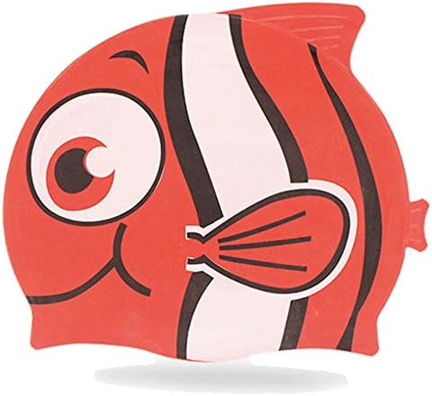Animal Design for Kids Silicone Swim Cap Animal Shaped - Aged 2-6 for your Boys and Girls (Red)