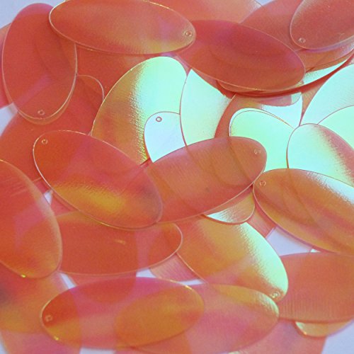 Sequin Orange Ultra Crystal Rainbow Iris Iridescent Oval 1.5 inches Couture Loose Paillettes