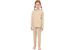 BENO TIGER Girls Thermal Underwear Set Fleece Lined Compression Shirt Pants Toddler Kids Ultra-Soft Stretch Base Layer Suit