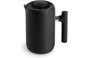 Fellow Clara French Press Coffee Maker - Portable Stainless Steel Coffee Press, Insulated Manual Brewer, Matte Black, 24 oz C