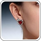 Yheakne Vintage Crystal Heart Earrings Rhinestone Heart Stud Earrings Cz Love Heart Earrings Gold Melting Liquid Earrings Jewellery for Women