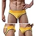 Outtop (TM) Men's Sexy Lycra Mesh Bulge Sexy Low Rise Jock Straps Briefs Thong Shorts Underpants (L, Blue) (M, Yellow)
