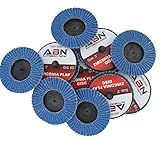 ABN 3in T27 60 Grit Zirconia Alumina Flat Flap Disc Roloc Roll Lock Sandpaper Wheels 10 PK - Maximum 8,000 to 10,000 RPM