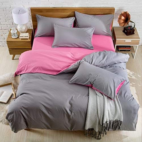XMDNYE Sanding Four Piece Duvet Cover Plain Double Bed Sheet Set Four Pieces Warm And Pure Color