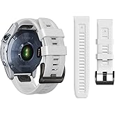 22mm Watch Band for Garmin Fenix 5/Fenix 6/Fenix 7/Fenix 8 47mm/Fenix E 47mm, Soft Silicone Band Strap Wristband with Quick Fit for Garmin Smart Watch