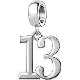 JMQJewelry 10 13th 16 18th 21 30th 40 50 60th Charm Lucky Number Happy Birthday Dangle Charms for Bracelet Christmas Fits Pandora Bracelet Halloween