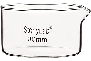 stonylab Crystallizing Dish with Spout and Heavy-Duty Rim, Borosilicate Glass Reusable Crystallizing Dishes for Crystallizati