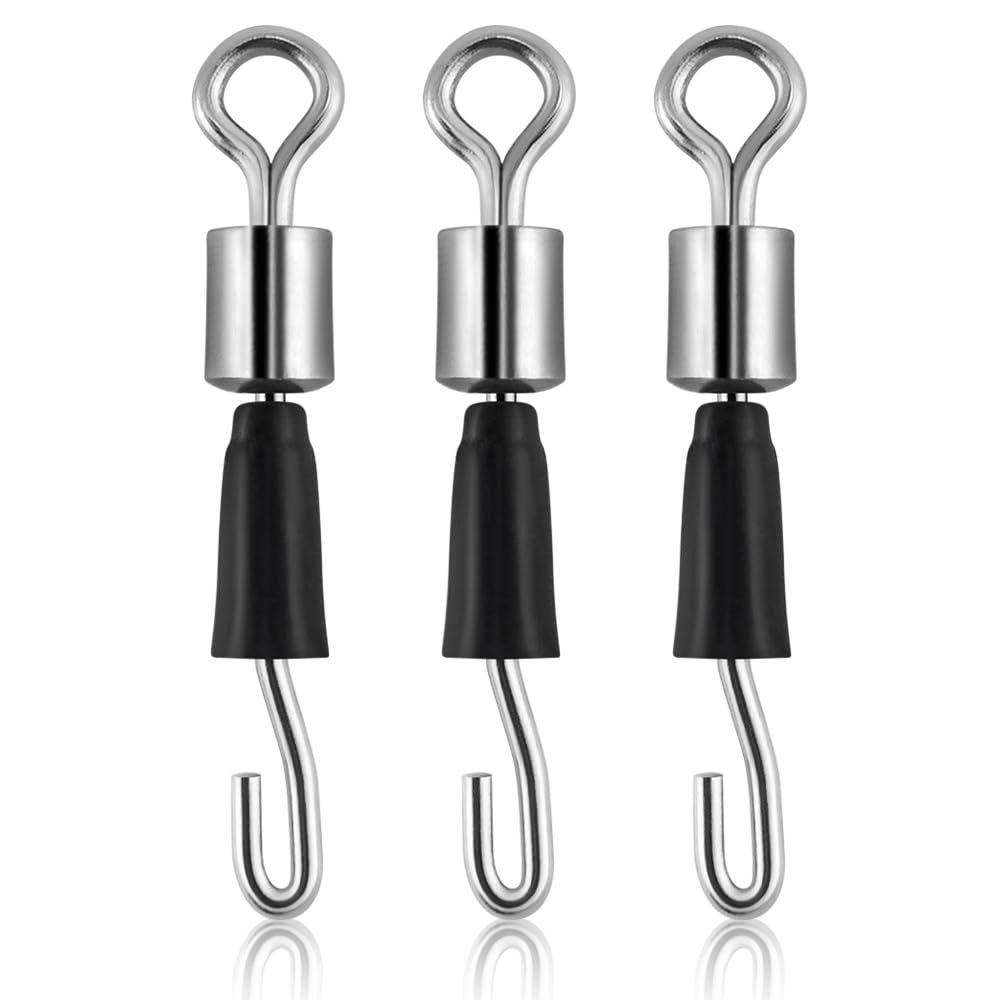Alwonder 50pcs Quick Change Swivels for Feeder Method and Waggler Float Fishing Hook Length Swivel Connector Anti Line Spin and Tangles Quick Easy Change Hooklengths 15mm 6.5kg